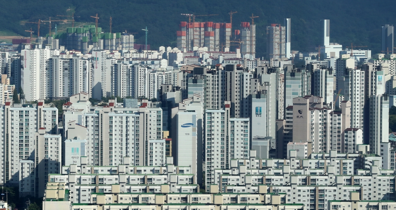 서울 송파구 롯데월드타워 일대의 아파트 단지. ⓒ뉴시스