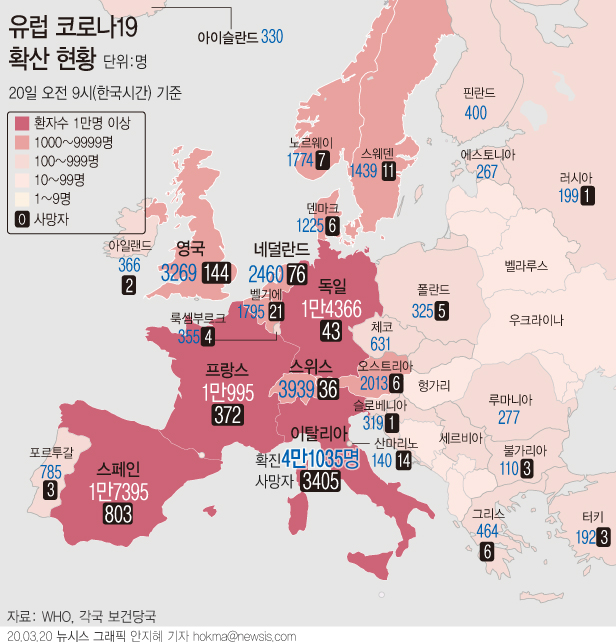 19일(현지시간) 이탈리아의 신종 코로나바이러스 감염증(코로나19) 사망자가 3405명으로 늘어났다. 현재 이탈리아의 사망자가 발원지인 중국 사망자(3248명)를 넘어섰다.