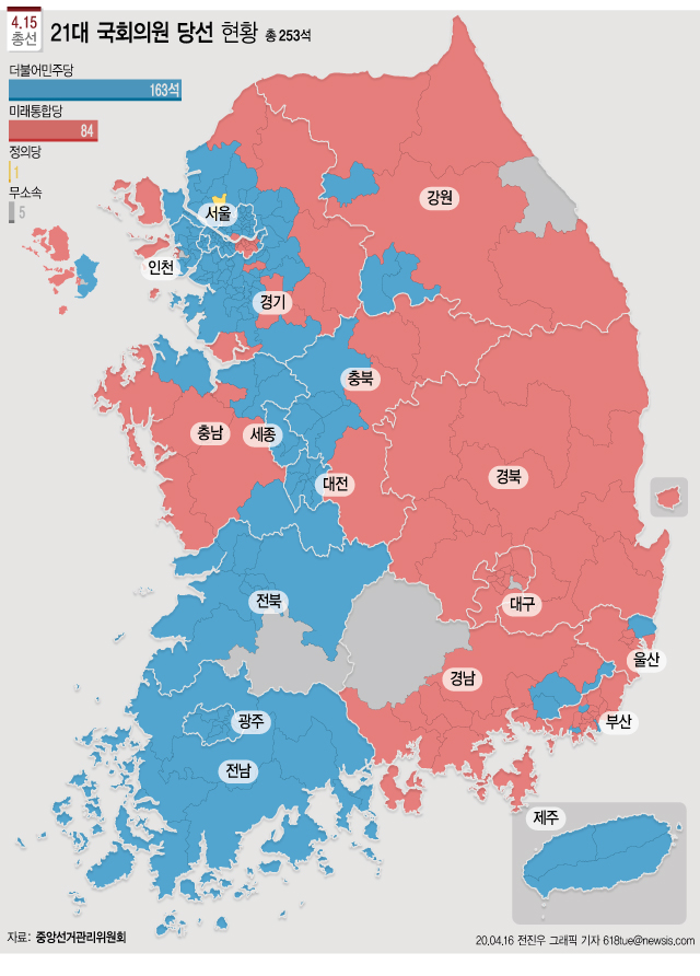 ]21대 총선 전국 선거구별 당선현황 (개표완료).