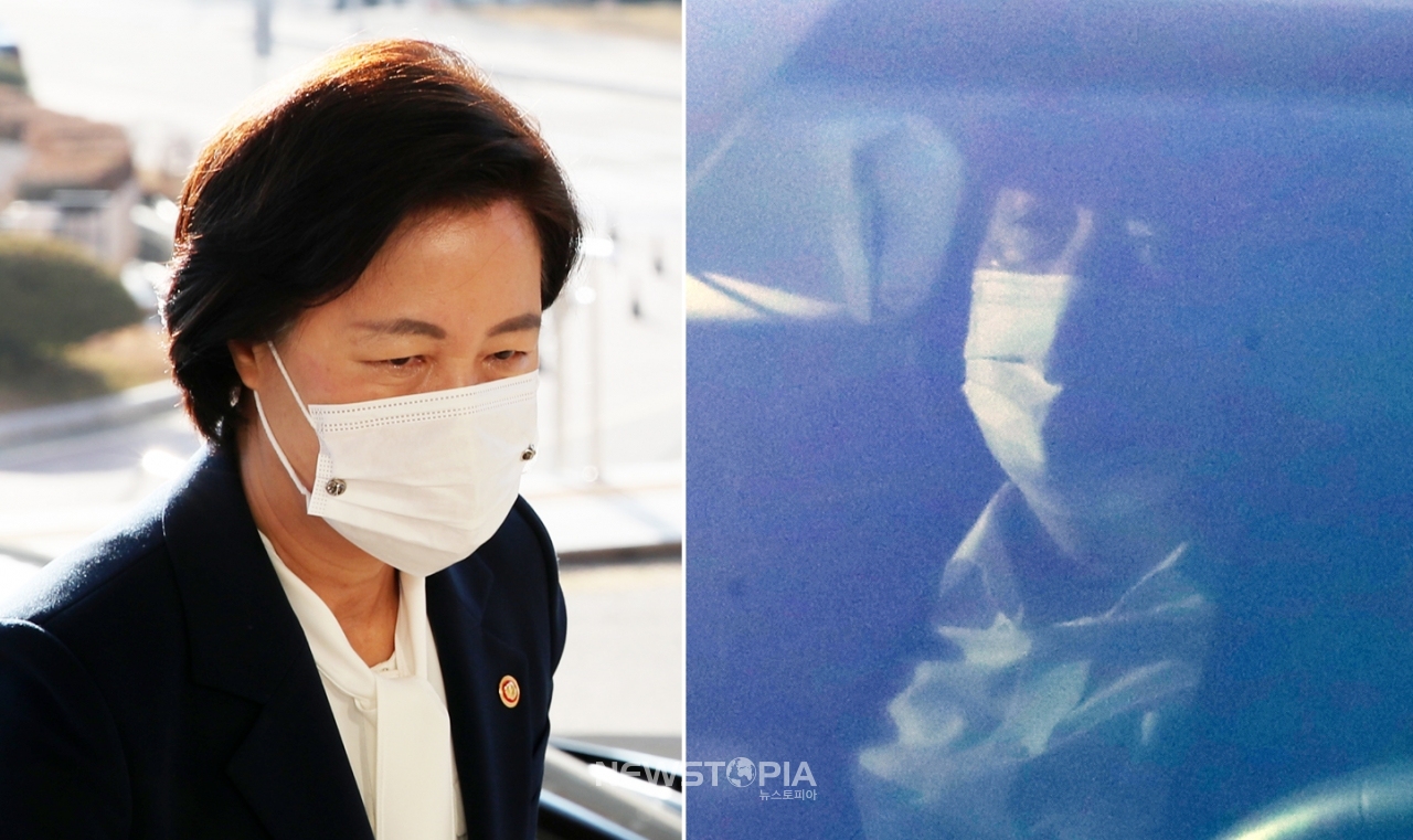 법무부가 이번 주 윤석열 검찰총장을 상대로 대면조사에 다시 나설 것으로 알려져 긴장이 고조되고 있는 가운데 23일 오전 경기도 정부과천청사 법무부로 추미애(왼쪽) 법무부 장관과 서울 서초동 대검찰청으로 윤석열 검찰총장이 출근을 하고 있다.ⓒ뉴시스