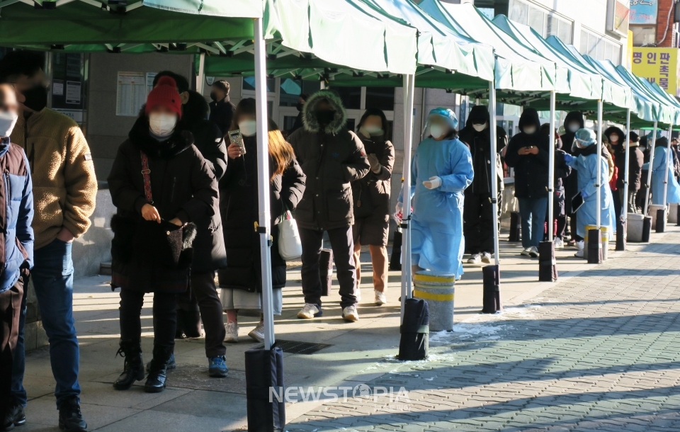 신종 코로나바이러스 감염증(코로나19) 신규 확진자가 또 다시 2만명을 넘으면서 역대 최다 기록을 경신했다. 일일 신규 확진자 1만명을 넘어선 지 8일 만에 2만명을 넘어선 전날보다 2천명 이상 더 많은 수치다. 질병관리청 중앙방역대책본부(방대본)는 3일 0시 기준 코로나19 신규 확진자가 2만2907명 발생해 누적 90만7214명이라고 밝혔다.신규 확진자의 감염경로를 보면 지역발생이 2만 2773명, 해외유입이 134명이다. 지역발생 확진자는 경기 6532명, 서울 5191명, 인천 1533명 등으로 수도권에서만 1만 3256명(58.2%)이 나왔다. 비수도권에서는 부산 1273명, 대구 1253명, 전북 944명, 경북 929명, 충남 908명, 경남 902명, 광주 691명, 충북 568명, 대전 555명, 강원 467명, 전남 452명, 울산 270명, 제주 168명, 세종 137명 등 9천517명(41.8%)이다.국내 확진자를 지역별로 보면 경기 6532명, 서울 5191명, 인천 1533명, 부산 1273명, 대구 1253명, 경북 929명, 충남 908명, 경남 902명 등이다위중증 환자는 274명으로 전날 278명보다 4명 감소했다. 사망자는 25명이 늘어 누적 6812명을 기록했다. 일주일 동안 158명이 목숨을 잃어 주간 일평균은 23명을 기록했다. 치명률은 0.75%로 하락했다.이날부터는 60세 이상 등 고위험군을 제외한 일반 검사 희망자는 선별진료소뿐만 아니라 이들 병·의원에서도 신속항원검사를 받을 수 있게 되며, 여기서 양성으로 나올 경우에만 유전자증폭(PCR) 검사로 최종 확진 여부를 확인한다.한편 코로나19 백신 접종 완료율(기본접종을 마친 비율)은 이날 0시 기준 85.7%(누적 4399만 7129명)다. 3차 접종은 전체 인구의 53.1%(누적 2726만 7684명)가 마쳤다.ⓒ뉴시스