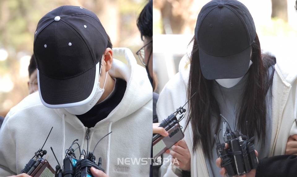 인천에서 8살 딸 아이를 학대해 숨지게 한 혐의를 받는 20대 부부가 4일 오후 1시40분께 구속 전 피의자 심문(영장실질심사)를 받기위해 모습을 드러냈다. 2021. 3. 5. ⓒ뉴시스