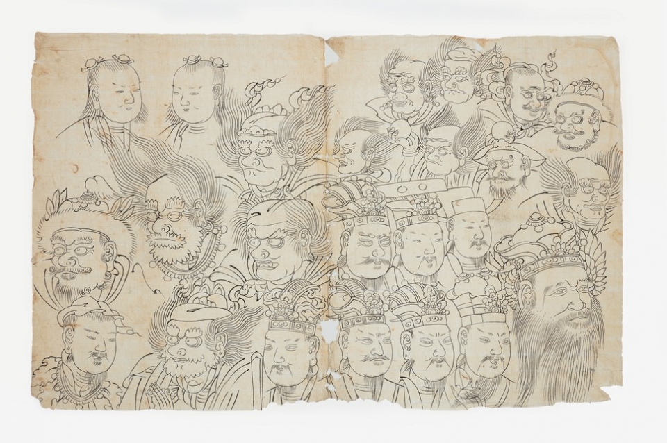 불화 밑그림, 20세기, 종이에 먹, 45.0×71.0cmⓒ뉴시스