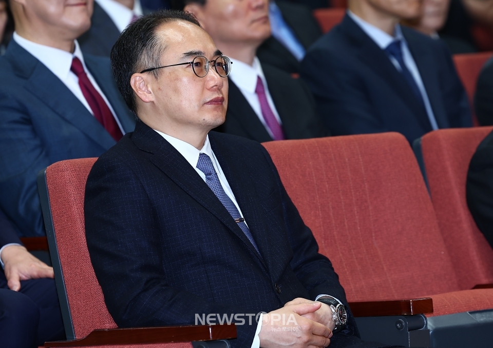 이원석 검찰총장이 지난 25일 서울 서초구 대검찰청 대강당에서 열린 제61회 법의 날 기념식에 참석해 있다.ⓒ뉴시스